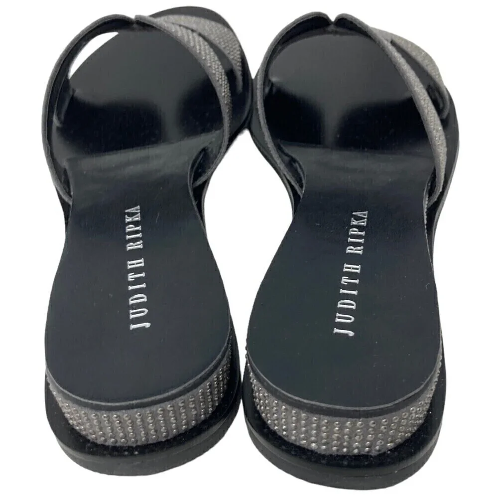 NEW Judith Ripka Sloane Slide Sandals Women's Size 6 M Embellished Gray